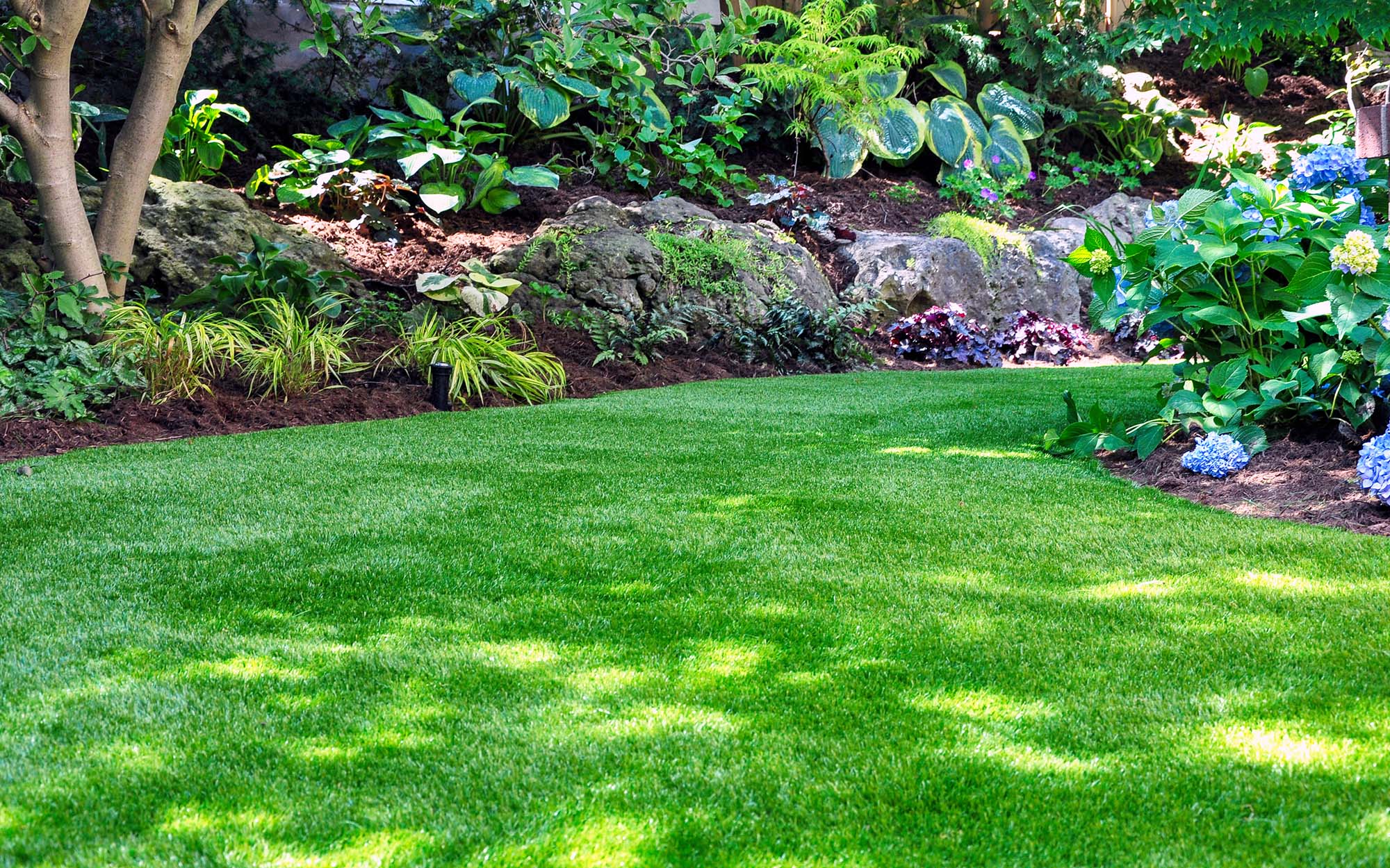 Maintenance Free Lawn Made Of Natural Looking Artificial Grass